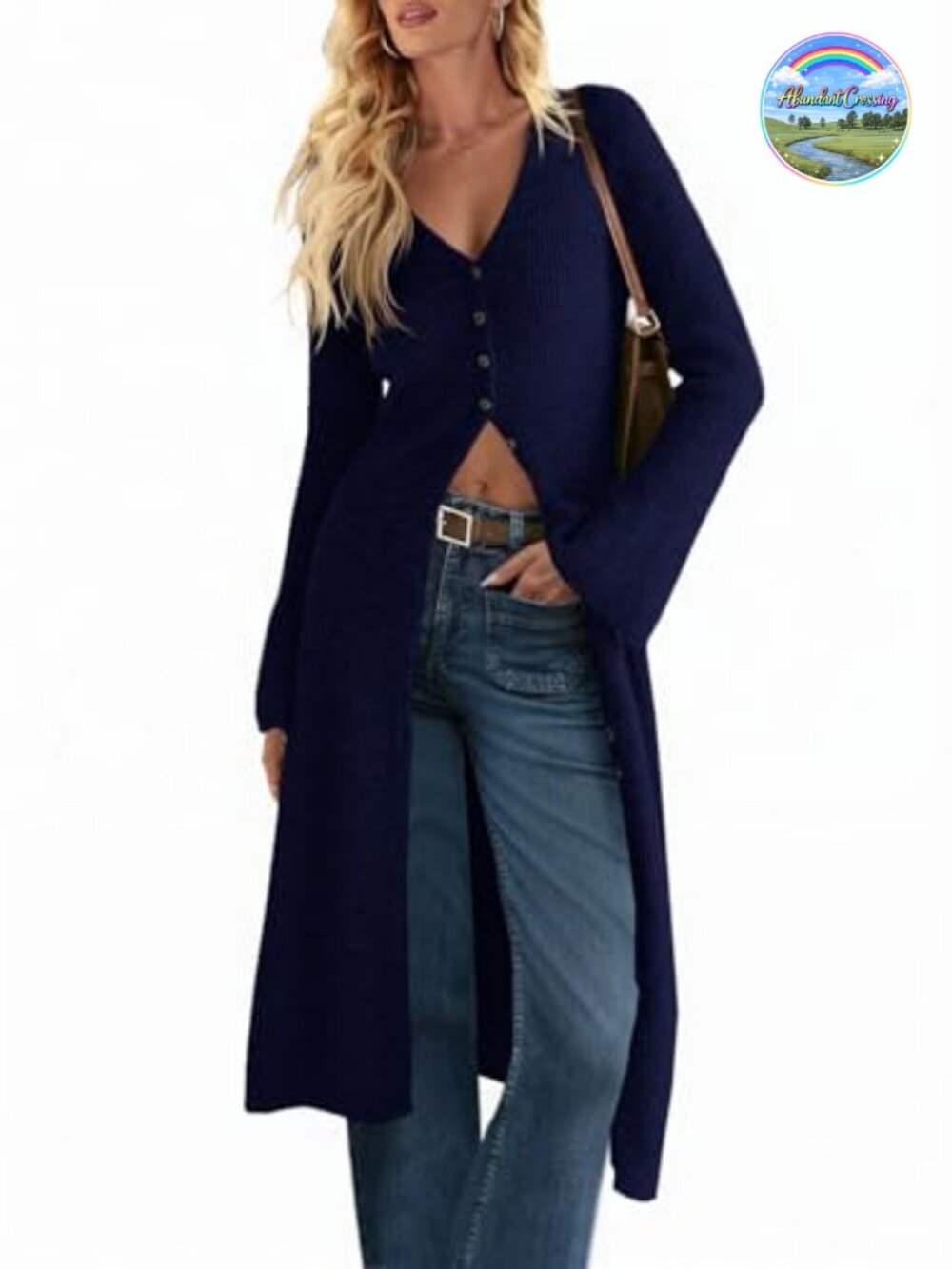 Women's Long Chunky Knit Cardigan Button Down Midi Sweater Coatigan